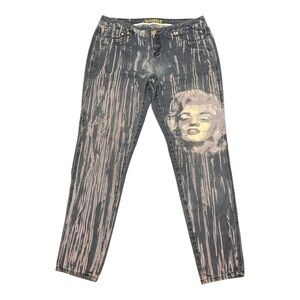 Violet & Pink Artistic Jeans Lavender Rose Striped Marilyn Monroe Unique Rare